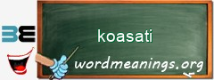 WordMeaning blackboard for koasati